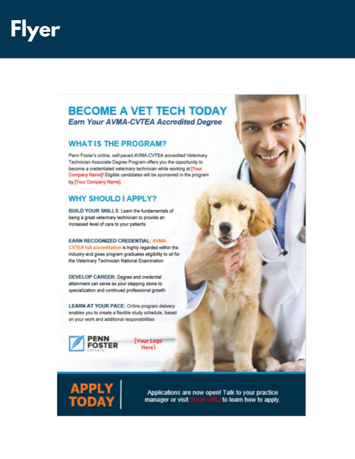 Vet Tech Associate Degree Flyer Template