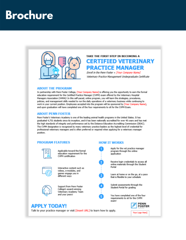 Veterinary Practice Management Brochure