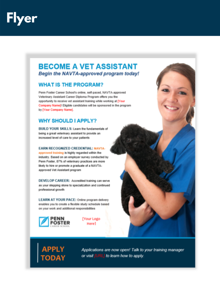 Veterinary Assistant Program Flyer